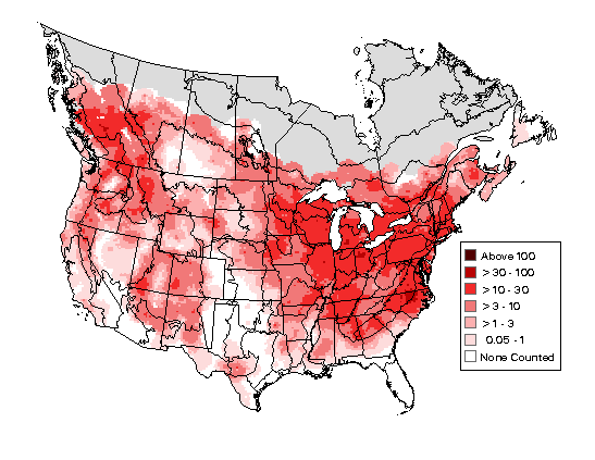 Chipping Sparrow Breeding Map