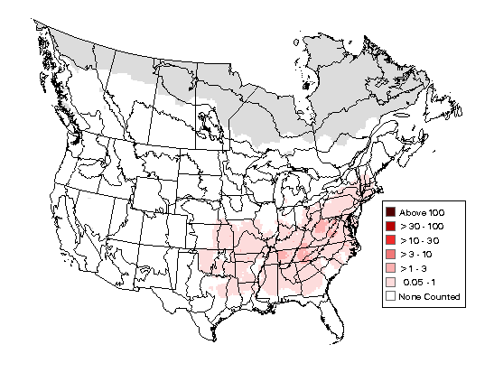 Louisiana Waterthrush Breeding Map