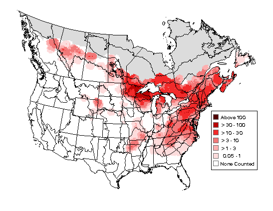 Ovenbird Breeding Map