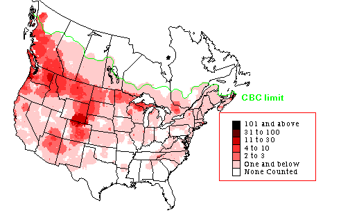 Red Crossbill Winter Map