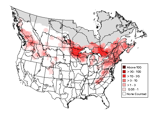 Veery Breeding Map
